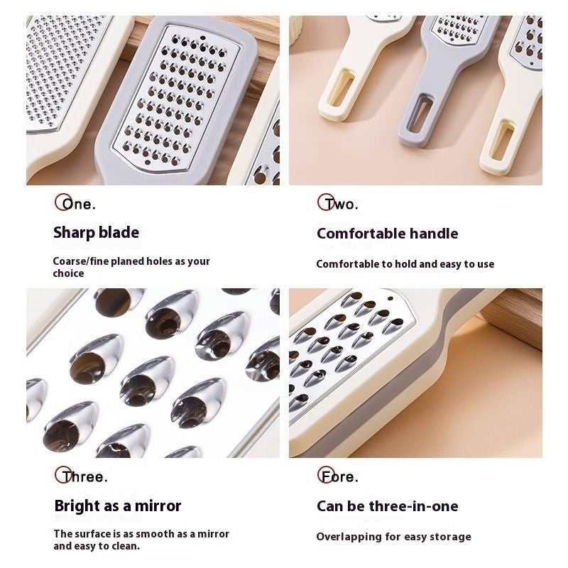 3 In 1 Cheese Grater Portable Handheld Stainless Steel Vegetable