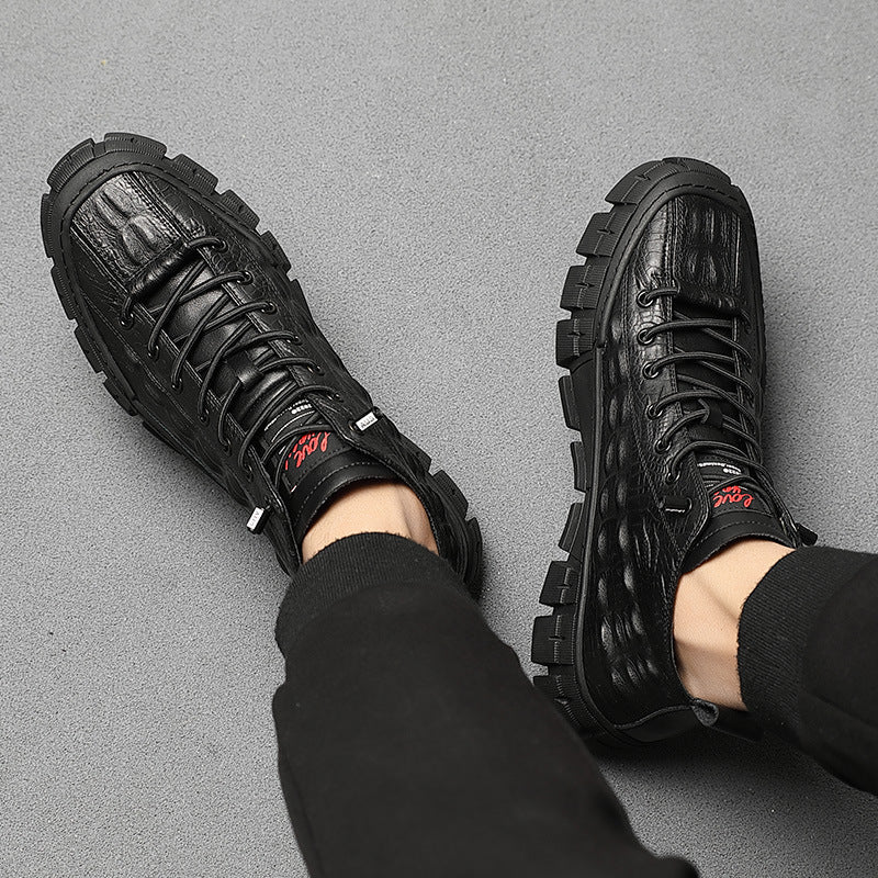 UrbanEdge™ – Men’s High-Top Leather Boots with Warm Lining