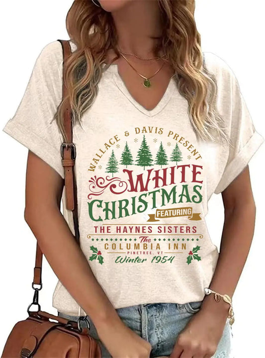 Tis The Season Christmas Shirts Women Christmas Santa Claus Christmas Book Tree Shirt Book Lovers Tees Cute Xmas Holiday Tops (Beige-4XL)