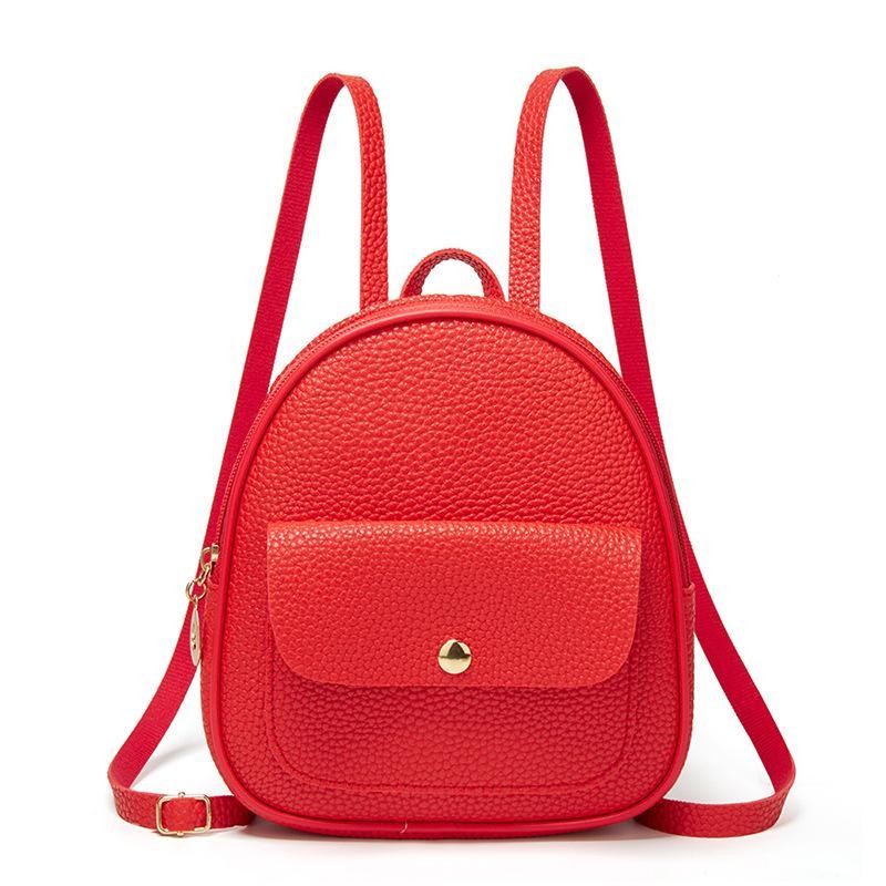 Image of Solid Color Fashion Small Backpack For Women from Edmene LLC