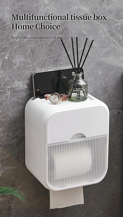 Double Layer Waterproof Tissue Box Holder for Bathroom