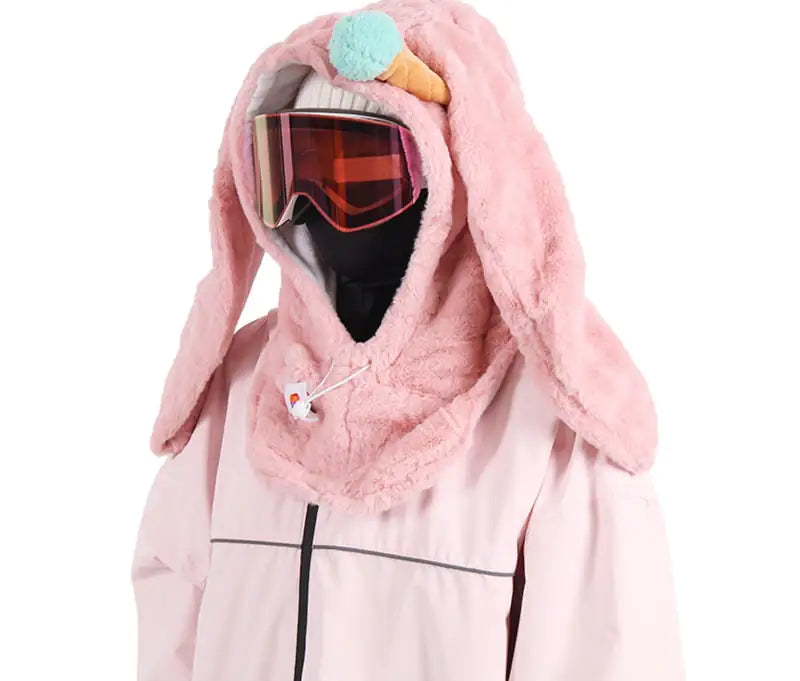 Cute Rabbit Ski Face Helmet Cap