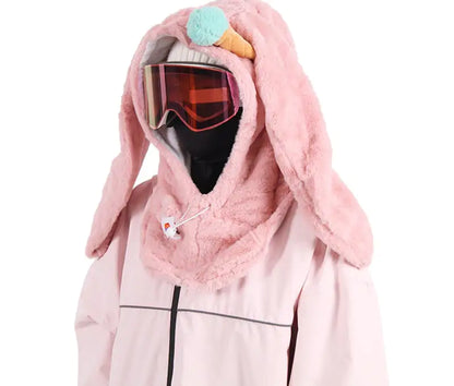 Cute Rabbit Ski Face Helmet Cap