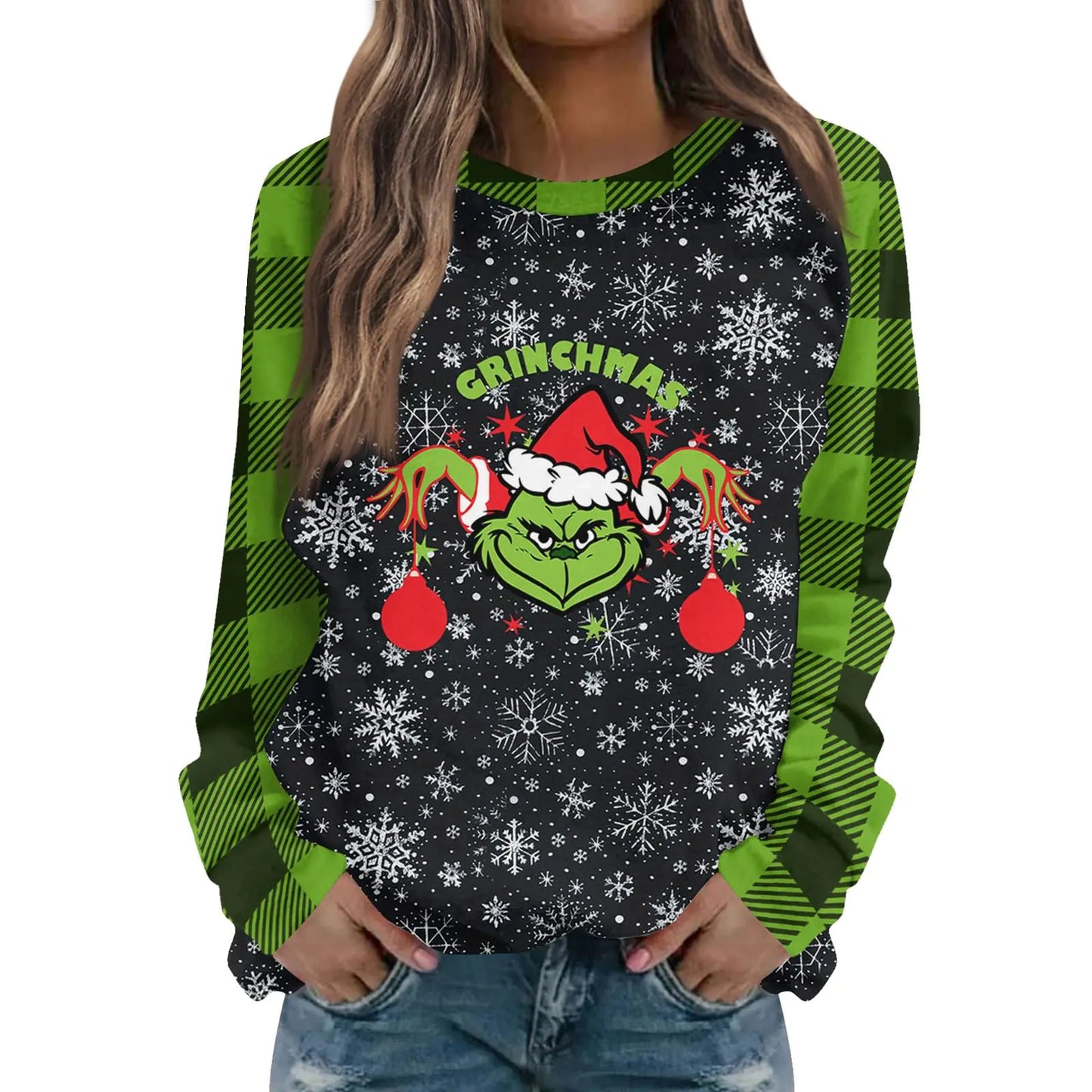 Shirt Women Christmas Shirts for Women Sweatshirt Xmas Long Sleeve Shirts Crewneck Christmas Tops Funny Christmas Shirts Western Shirts for Women