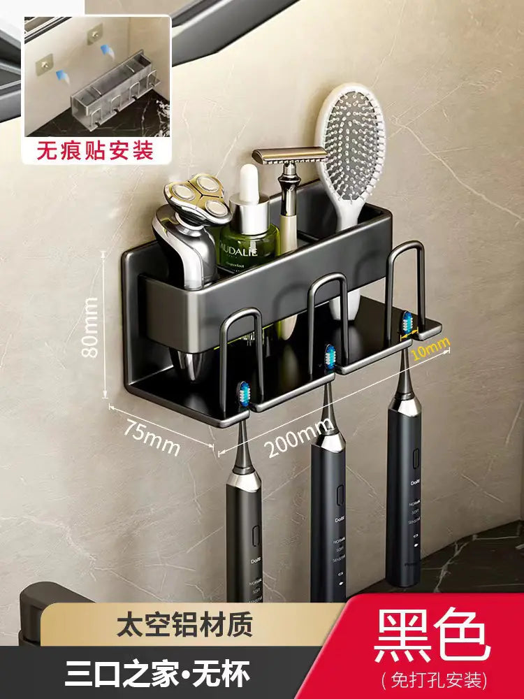 Wall-Mounted Toothbrush and Cup Holder for Bathroom