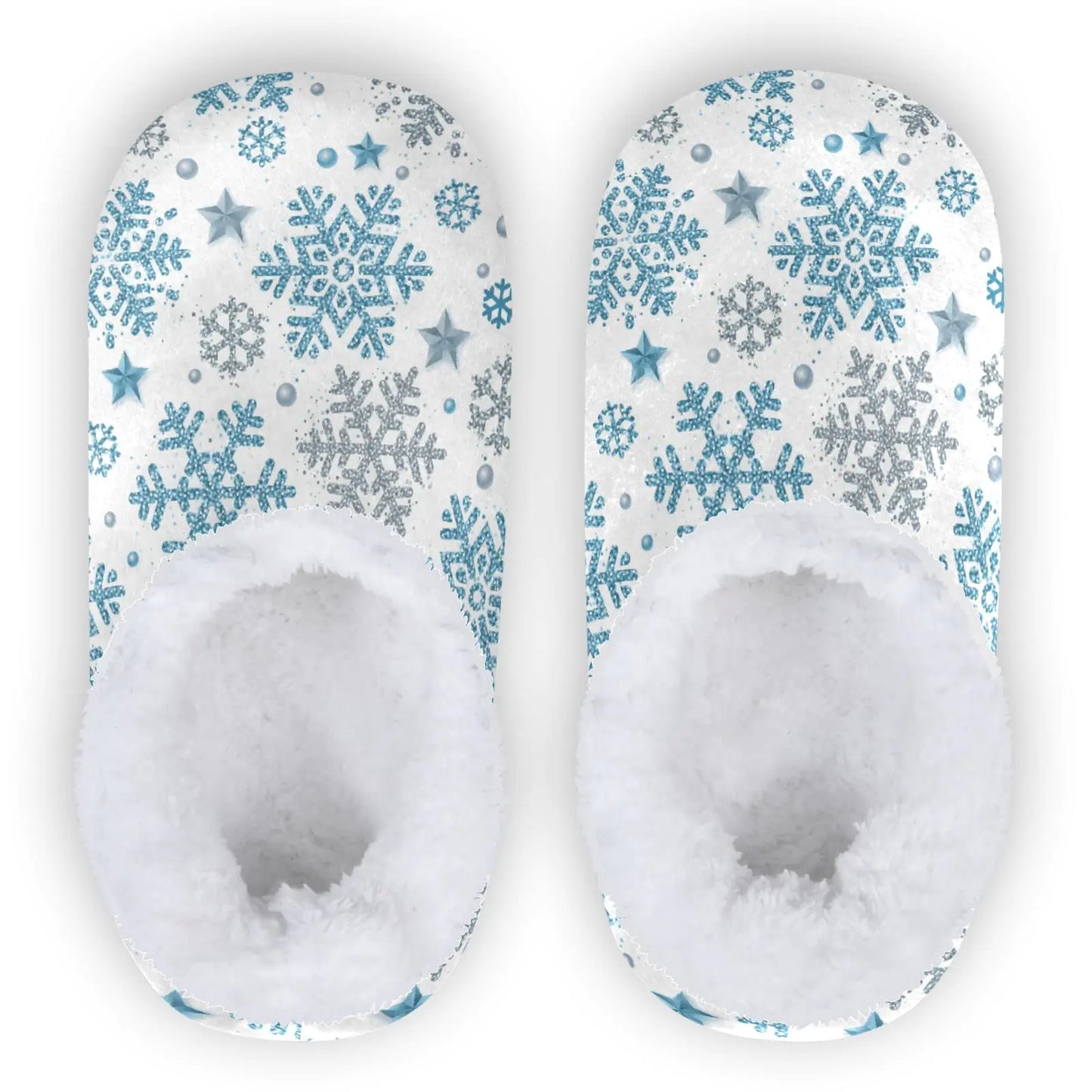 Ceiurey Christmas Snowflake Snowman Kids Boys Girls Slippers Soft Memory Foam Indoor Toddler House Slipper Non Slip Spa Travel Household Shoes for Winter Home Bedroom