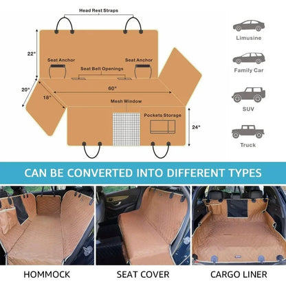 Image of Truck Dog Car Seat Covers Back Seat Waterproof Dog Car Hammock For Truck With 2 Dog Seat Belts And Storage Bags from Edmene LLC