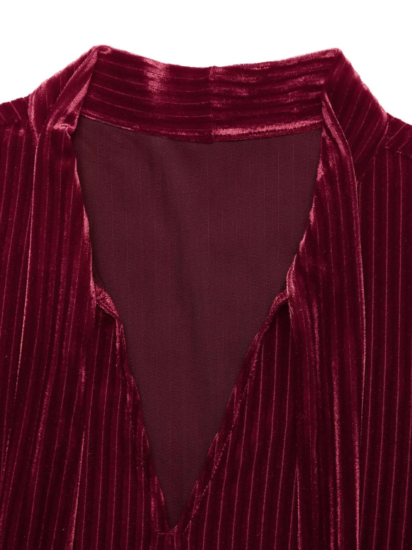 Image of Velvet Tie Front Tiered Mini Dress 456526436 from Edmene LLC