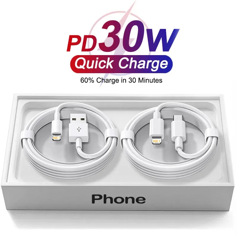Image of Pd 30W Usb Type C Cable For Apple Iphone 16 15 13 12 11 14 Pro Max Plus Iphone Charger Cable Fast Charging Usb Cable Accessories from Edmene LLC