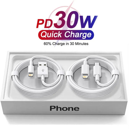 Image of Pd 30W Usb Type C Cable For Apple Iphone 16 15 13 12 11 14 Pro Max Plus Iphone Charger Cable Fast Charging Usb Cable Accessories from Edmene LLC