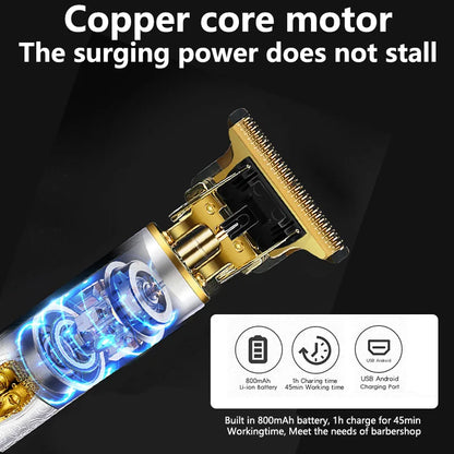 Image of 2025 T9 Hairclipper Beard Shaving Body Hair Trimmer Clippers Electric Machine Men Haircut Machine 0Mm Barber Shaverdragon Carved from Edmene LLC