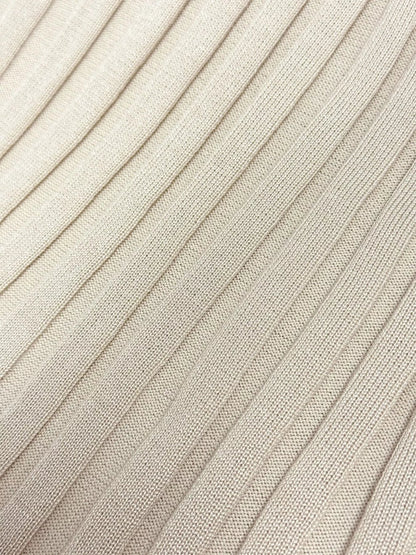 Ribbed Knit V-Neck Long Sleeve Maxi Dress