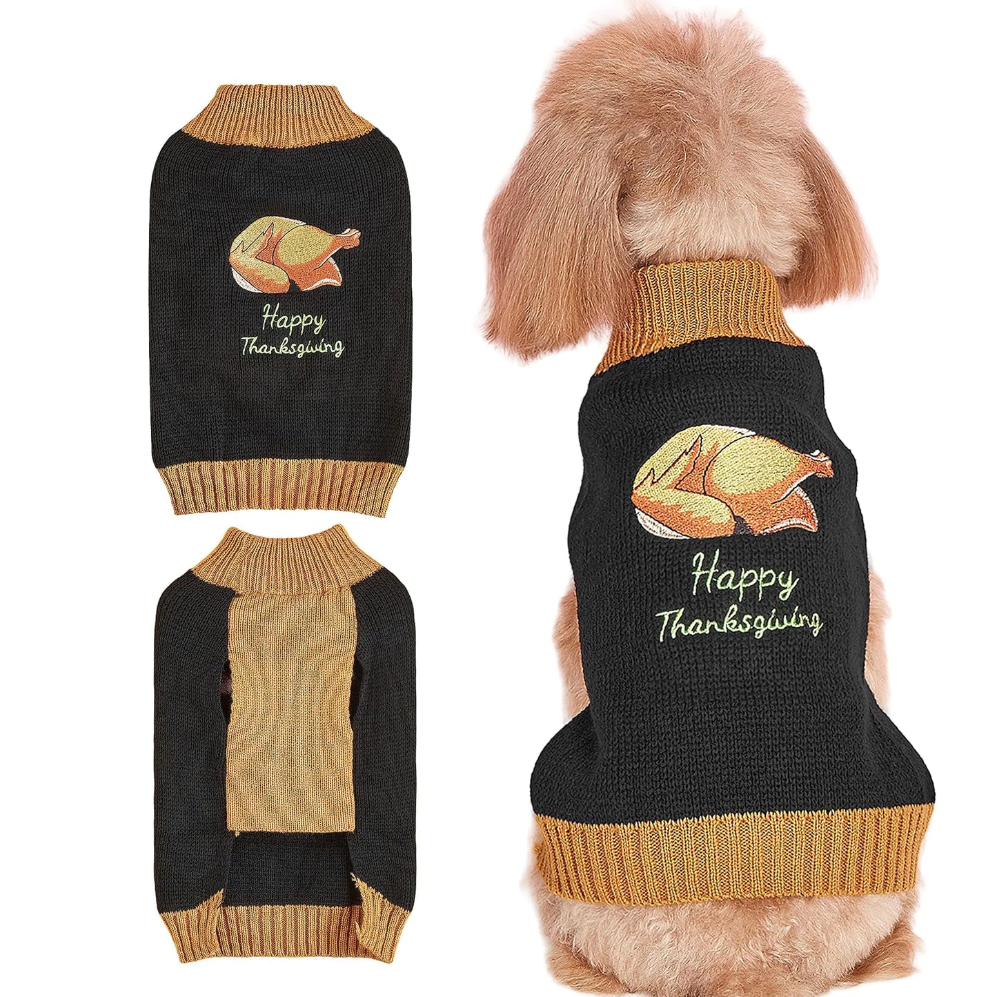 NACOCO Thanksgiving Dog Turkey Sweater - Classic Dog Knitted Cat Sweater Pet Clothes Turkey Pattern Pullover Puppy Warm Winter for Small Pup Dog Cats Knitwear(2XL)