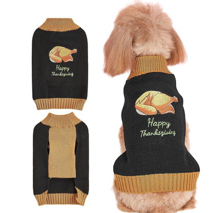 NACOCO Thanksgiving Dog Turkey Sweater - Classic Dog Knitted Cat Sweater Pet Clothes Turkey Pattern Pullover Puppy Warm Winter for Small Pup Dog Cats Knitwear(2XL)