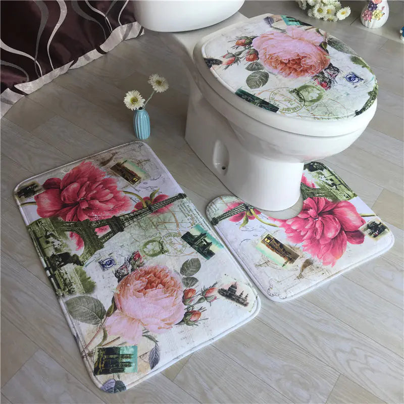 European Style Bathroom Mat for Restroom Decor