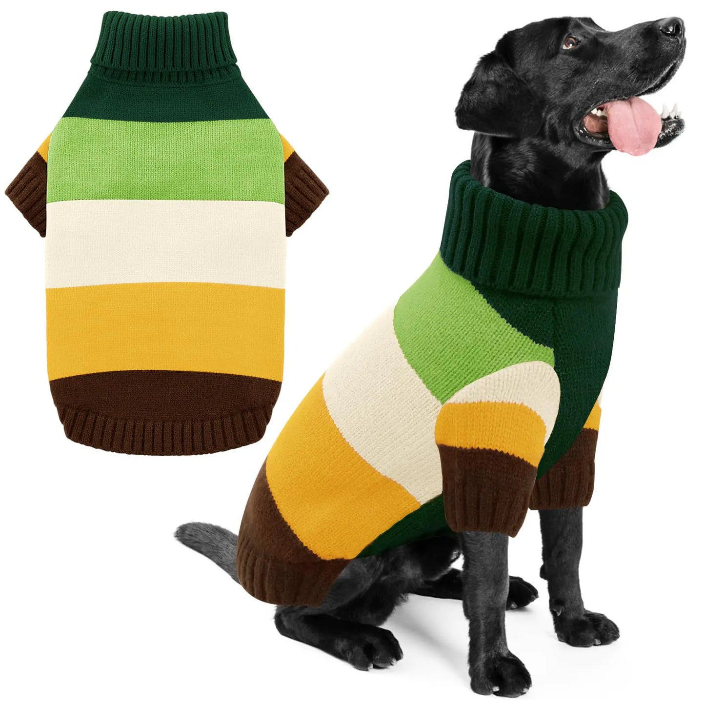 KOESON Large Dog Sweater XXL Dog Sweater for Large Dogs Warm Thanksgiving Dog Sweater for Golden Retriever Labrador Retriever Green XXLarge