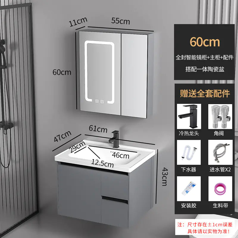 Elegant Drawer Bathroom Cabinet with Ceramic Sink Combo