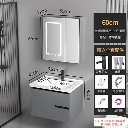 Elegant Drawer Bathroom Cabinet with Ceramic Sink Combo