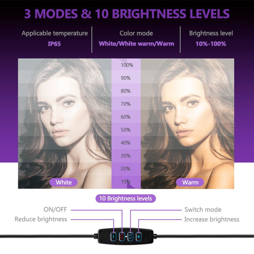 Image of Led Ring Light With Phone Tripod Stand Kit 10 218964277 from Edmene LLC