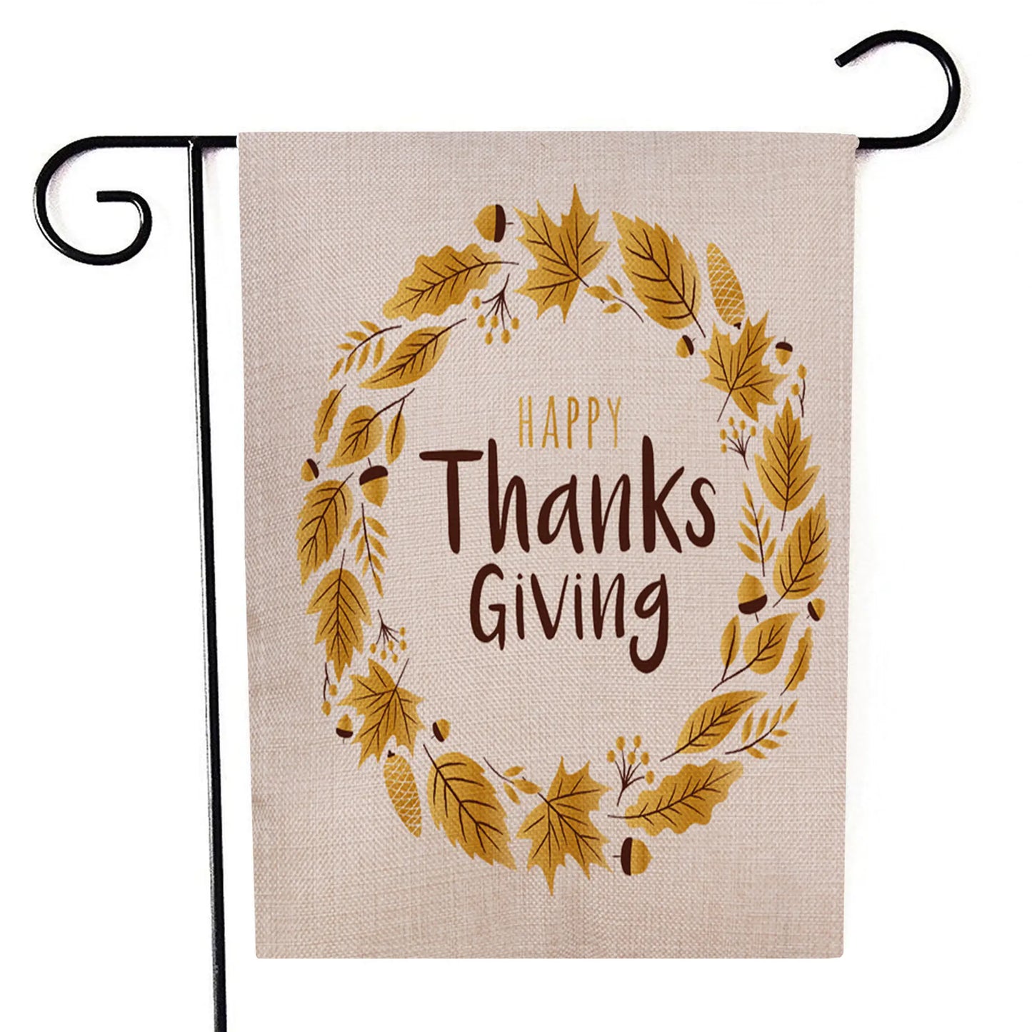 Thanksgiving Flag with Pumpkin Garden Design