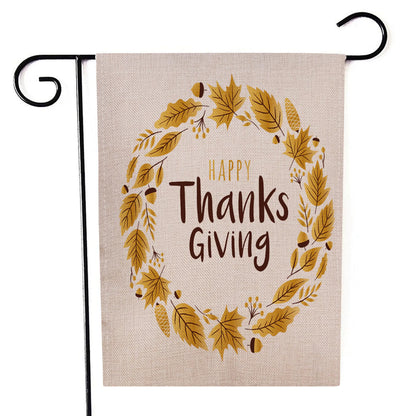 Thanksgiving Flag with Pumpkin Garden Design