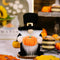 Thanksgiving chef hugs pumpkin midget men