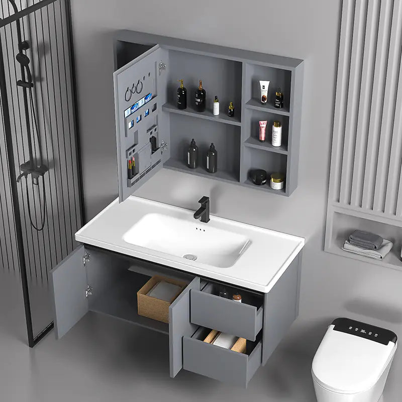 Elegant Drawer Bathroom Cabinet with Ceramic Sink Combo