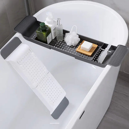Retractable Bathtub Shelf for Bathroom Storage
