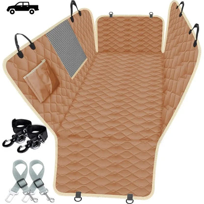 Image of Truck Dog Car Seat Covers Back Seat Waterproof Dog Car Hammock For Truck With 2 Dog Seat Belts And Storage Bags from Edmene LLC