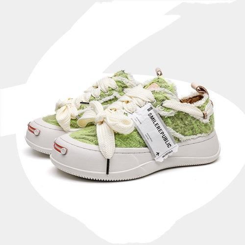 UrbanEdge™ – Green Canvas Platform Sneakers (K-Edition)