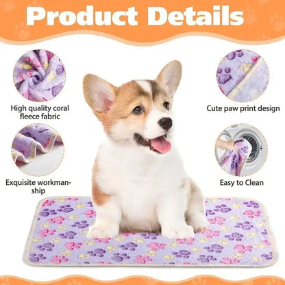 Image of Pet Blanket Flannel Cute Dog Paw Print Pattern Warm And Comfortable Soft Cozy Blanket Mat For Dogs Cats Puppies Kittens Home Use from Edmene LLC