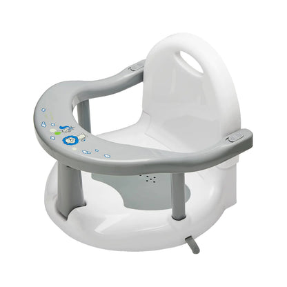 Foldable Baby Bath Seat Non Slip Baby Bath Chair Baby Bath Seat Bathtub Chair for Baby Sitting Up Cute Shape Surround Baby Bathtub Seat with Suction Cups for Baby 6-18 Months (Grey)