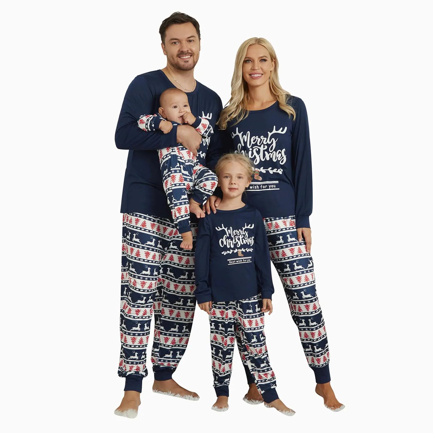 2024 Christmas Pajamas PJS for Family Matching Family Couple Xmas Christmas Pajamas PJS Matching Sets Christmas Pajamas Letters Print Men