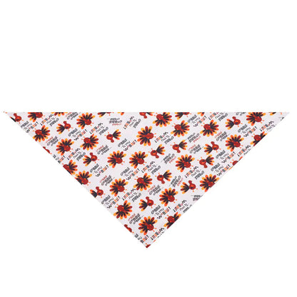 Thanksgiving Pet Bandana with Turkey and Pumpkin Design