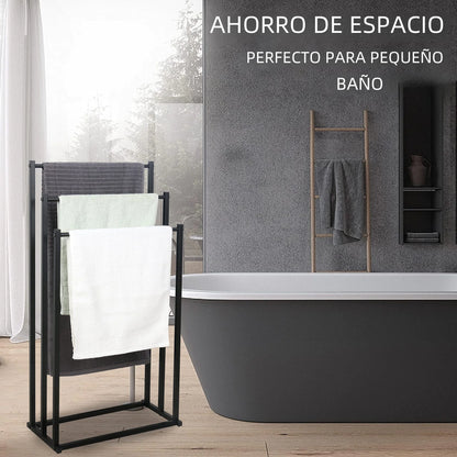 Freestanding Towel Rack - No Drilling Metal Bathroom Stand
