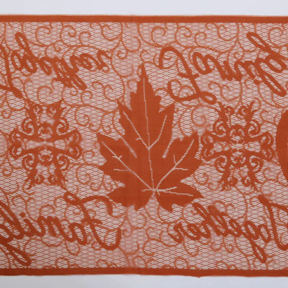 Thanksgiving and Halloween Table Runner with Leaves and Pumpkins