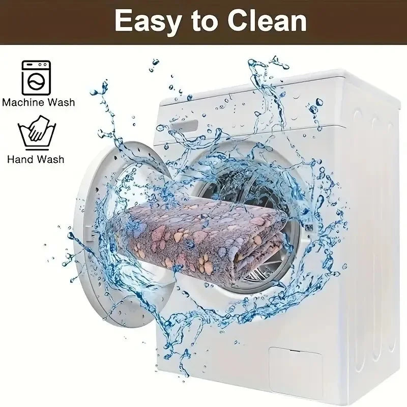 Image of Pet Blanket Flannel Cute Dog Paw Print Pattern Warm And Comfortable Soft Cozy Blanket Mat For Dogs Cats Puppies Kittens Home Use from Edmene LLC