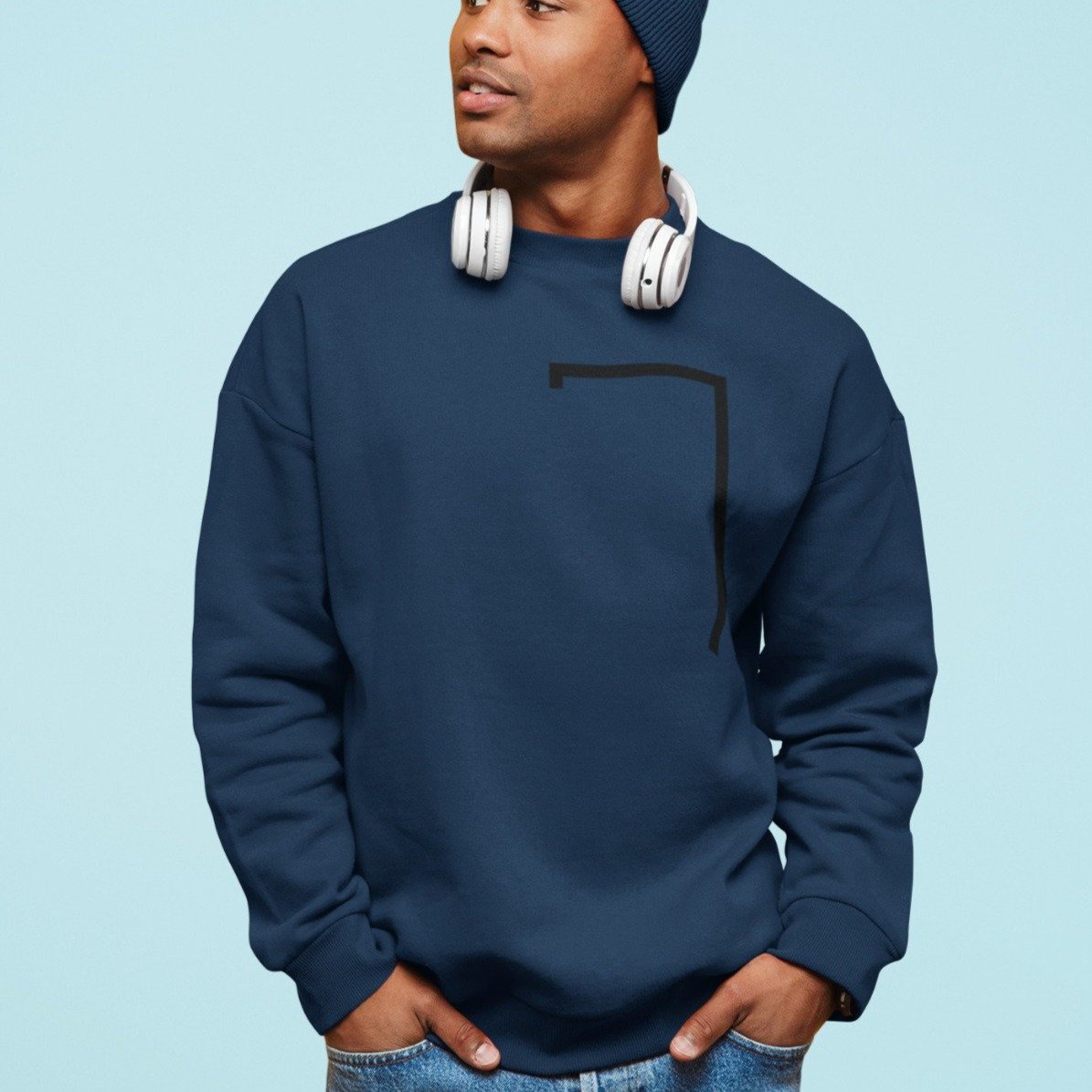 Image of Mens Angled Logo Crewneck Sweatshirt 1284459680 from Edmene LLC