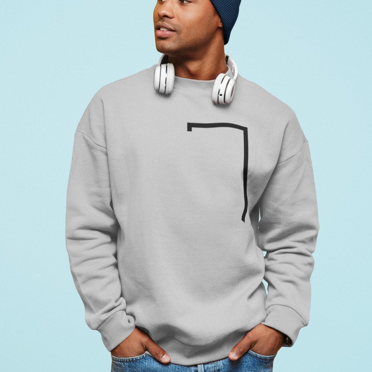 Image of Mens Angled Logo Crewneck Sweatshirt 1284459680 from Edmene LLC