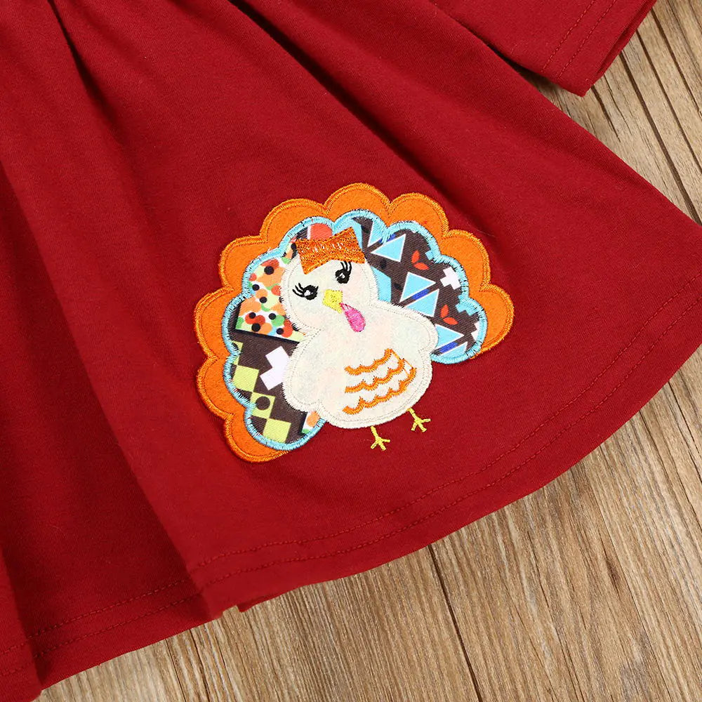 Kids' Cartoon Print 3-Piece Set for Fall and Thanksgiving