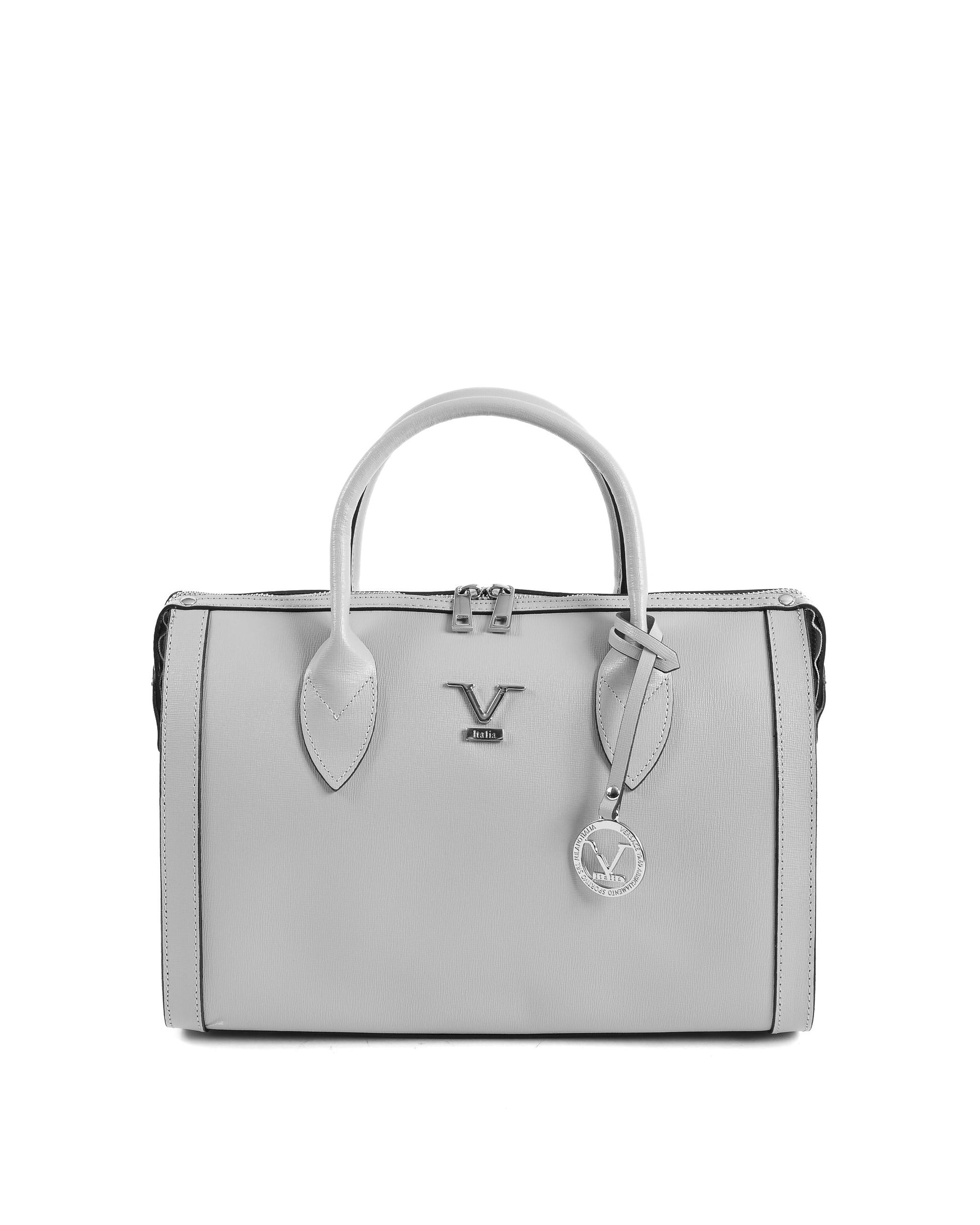 Image of V Italia Womens Handbag Grey V014-S SAFFIANO GRIGIO from Edmene LLC