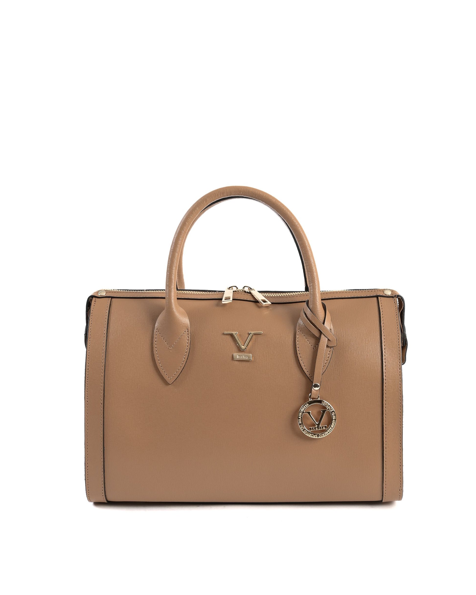 Image of V Italia Womens Handbag Tan V014-G SAFFIANO CUOIO CHIARO from Edmene LLC