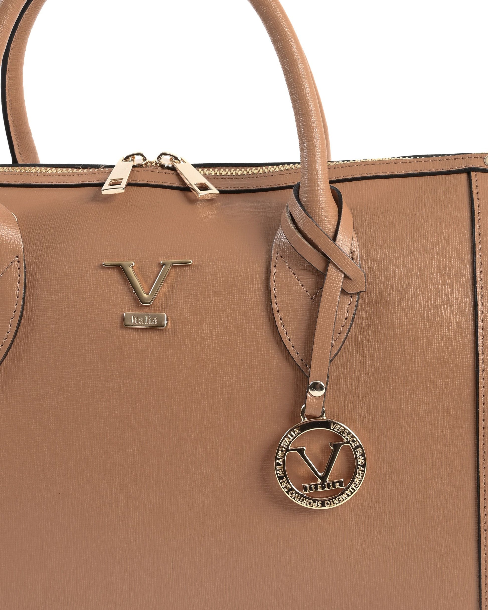 Image of V Italia Womens Handbag Tan V014 G Saffiano Cuoio Chiaro 193364815 from Edmene LLC