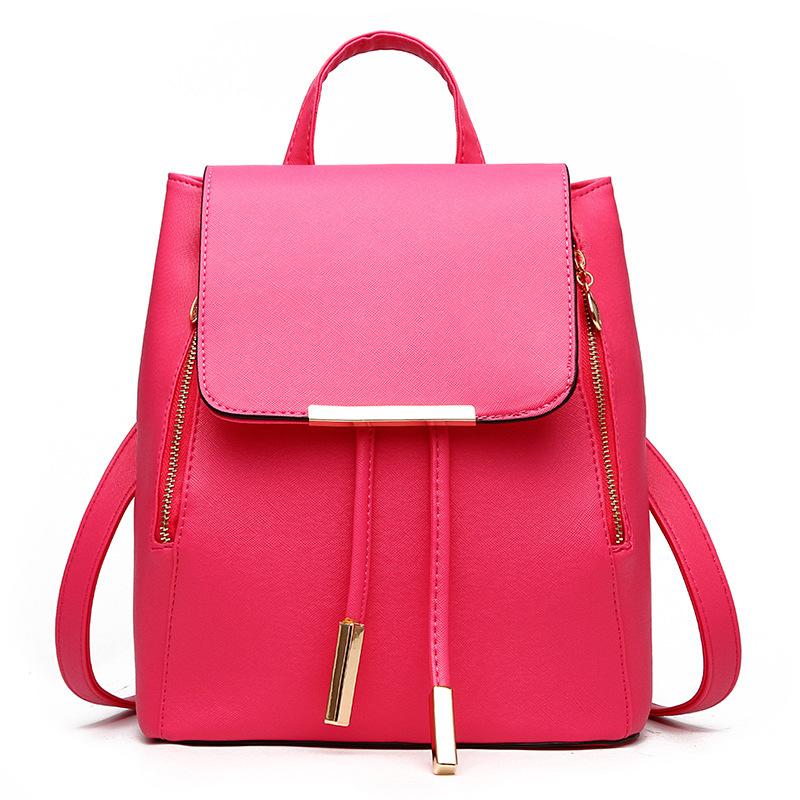 High Quality Solid Color College Style Casual Backpack