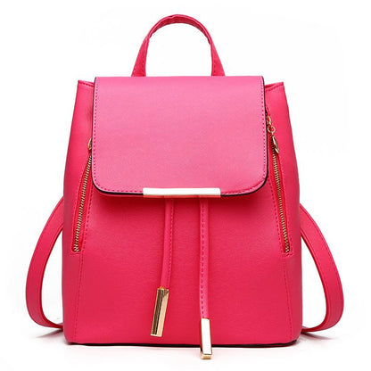 High Quality Solid Color College Style Casual Backpack