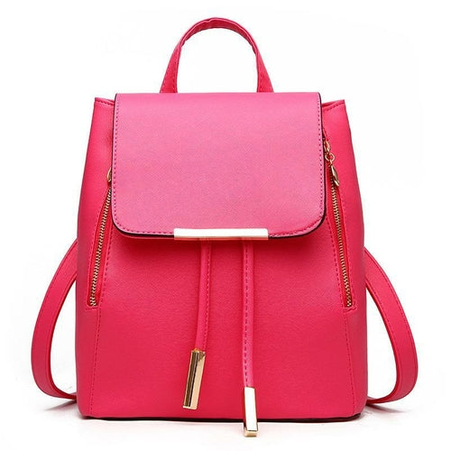 High Quality Solid Color College Style Casual Backpack
