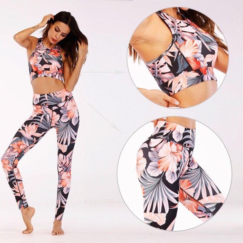 Image of Ep Print Women Fitness Yoga Set Sportwear Outfits Floral Workout Running Gym Wear Slim Tight Sports Suit 2Peice Top Legging Zf001 38531838 from Edmene LLC