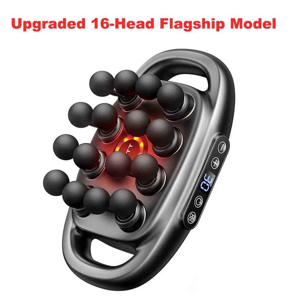 16-Drive 8-Head Massage Gun Set Fascia Gun High Frequency...