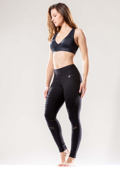 Image of Stylish Low Waisted Ribbed Leggings With Hidden Pocket And Mesh Panels 1236626297 from Edmene LLC