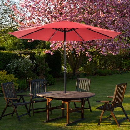 9 foot outdoor patio umbrella with button tilt and crank, Outdoor